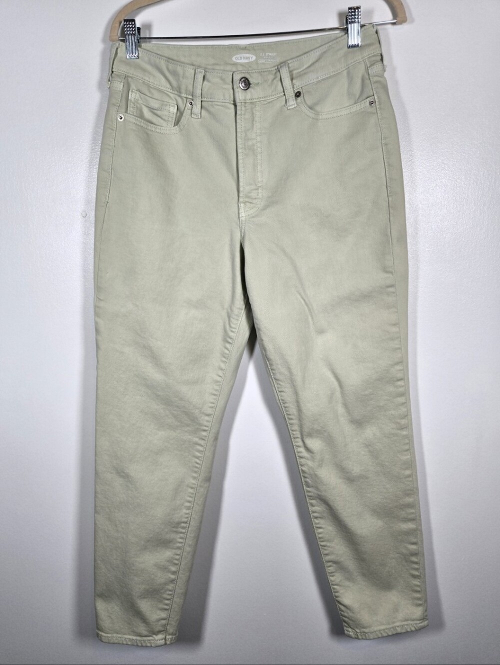 Old Navy OG Straight Leg High Rise Denim Ankle Jeans Valganna Mint Green Size 8